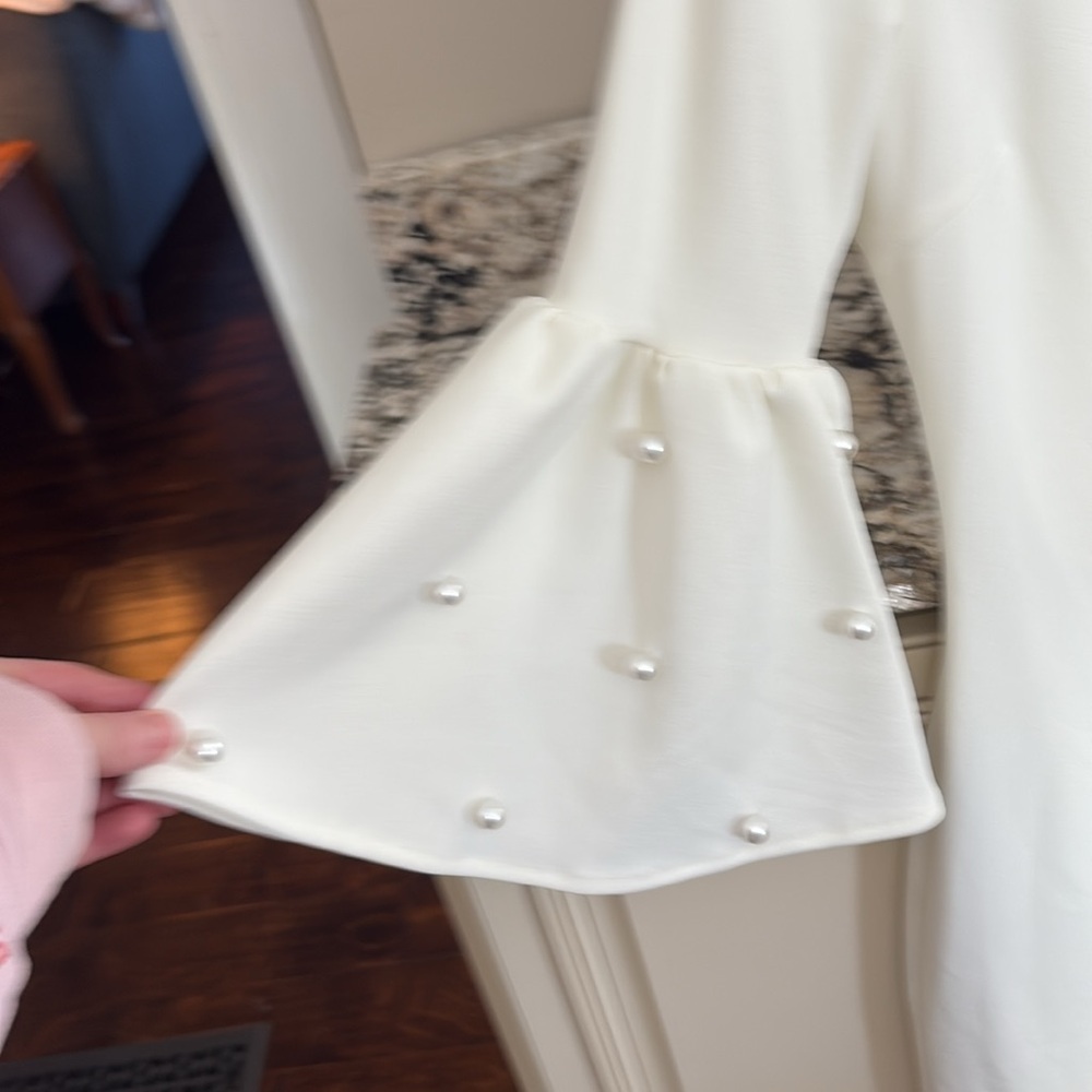 Lulu's White Bell Sleeve Dress - Picture 2 of 4